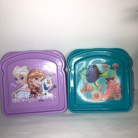 Disney Frozen & Finding Dory Sandwich Container Set of 2 Lunch Box - Picture 2 of 9